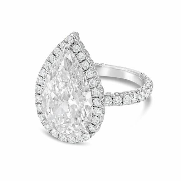 Diana Lab Grown Diamond Engagement Ring Pear - 18K Yellow  NEW DIANA M JEWELS women\'s pear lab-grown diamond fashion ring (5.50 ct) - signa